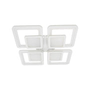 Lustra LED cu telecomanda SUSAN 96W, 4 Patrate, lumina Rece/Calda/Neutra, Dimabila, Alb