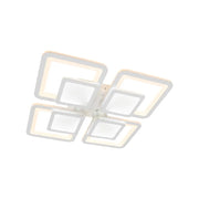 Lustra LED cu telecomanda SUSAN 96W, 4 Patrate, lumina Rece/Calda/Neutra, Dimabila, Alb