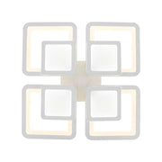 Lustra LED cu telecomanda SUSAN 96W, 4 Patrate, lumina Rece/Calda/Neutra, Dimabila, Alb