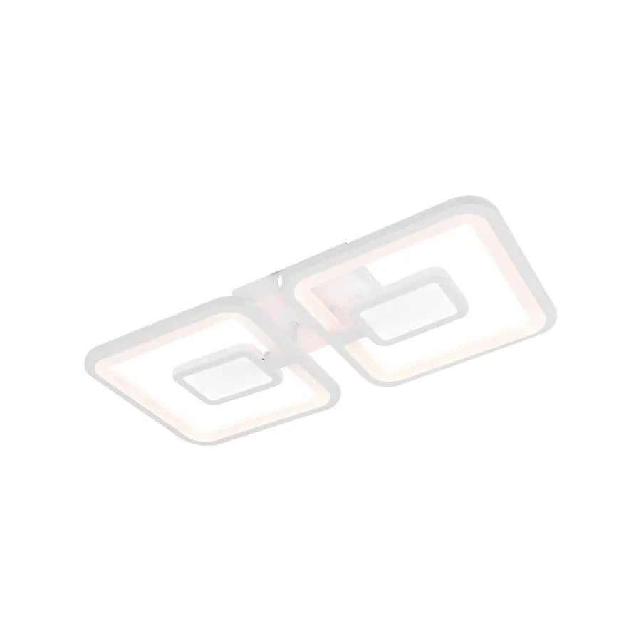 Lustra LED cu telecomanda  FELIX 28W, 2 Patrate, lumina Rece/Calda/Neutra, Dimabila, Alb
