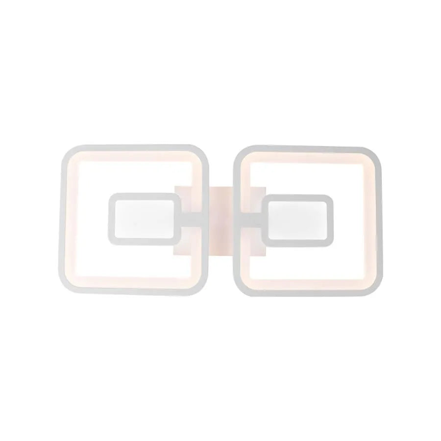 Lustra LED cu telecomanda  FELIX 28W, 2 Patrate, lumina Rece/Calda/Neutra, Dimabila, Alb