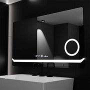 Oglinda LED Rectangulara, 80x60cm, Definition MotionGlow Marcello, Sistem Dezaburire, Ceas & Termometru, Lupa Cosmetica, Dimabila
