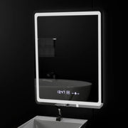 Oglinda LED Rectangulara, 60x80cm, Wizz Senzor MotionGlow Marcello, Sistem Dezaburire, Ceas & Termometru, Dimabila