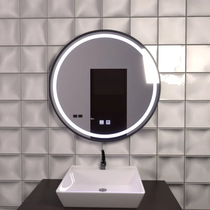 Oglinda LED Rotunda 60cm, Lucea Touch, Sistem Dezaburire, Dimabila