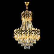 Candelabru Cristal 10XE14 Nardo Auriu Negru, 60 cm diametru, 75 cm inaltime