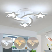 Lustra LED cu telecomanda IPOMOEA 51W, 3 Stele, lumina Rece/Calda/Neutra, Dimabila, Alb