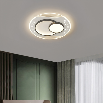 Lustra LED cu telecomanda SERPENTA 51W, Rotunda, lumina Rece/Calda/Neutra, Dimabila, Negru