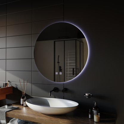Oglinda LED Rotunda, 60cm, Isolda,Touch, Sistem Dezaburire, Lumina Rece 6000k