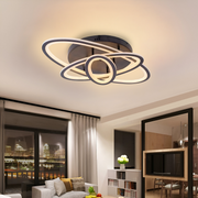 Lustra LED cu telecomanda TIANA 78W, 3 Elipse, lumina Rece/Calda/Neutra, Dimabila, Negru