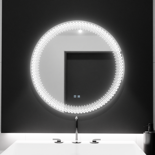 Oglinda LED Rotunda, 60cm, Corona Touch, Sistem Dezaburire, Dimabila