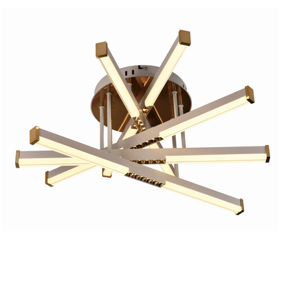 Lustra LED cu Telecomanda LT182/5WH, 69W, 5 Elemente, Lumina Rece/Clada/Neutra, Dimabila, Alb