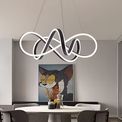 Lustra LED suspendata cu telecomanda INFINITY HALO 69W, lumina Rece/Calda/Neutra, Dimabila, Negru, Inaltime Reglabila