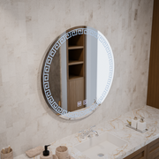 Oglinda LED Rotunda, 70cm, Orhina Touch, Sistem Dezaburire, Dimabila
