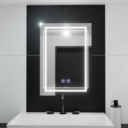 Oglinda LED Rectangulara, 60x80cm,  KOVEN Touch, Sistem Dezaburire,Dimabila