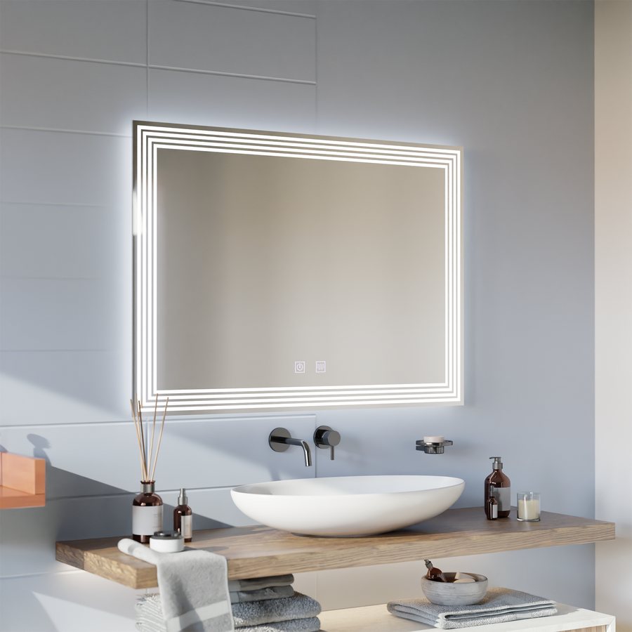 Oglinda LED Rectangulara, Dezaburire, 80x60cm, ADIS Basic Touch