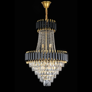 Candelabru Cristal VERSAILLES Grande Supremo, Diametru 60cm x Inaltime 90cm, Auriu Lucios si Negru, Inaltime Reglabila