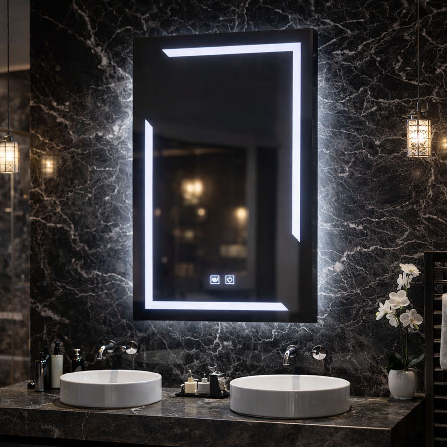Oglinda LED Rectangulara, 45x60cm, ECLISSA Touch, Sistem Dezaburire, Dimabila, Lumina Rece 6000K