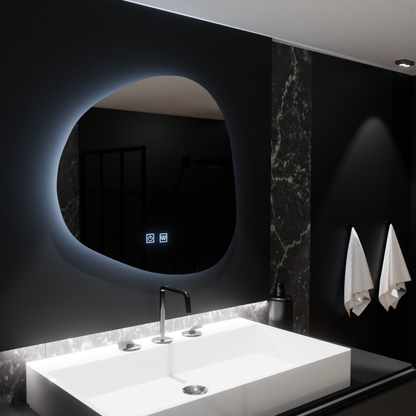 Oglinda LED Organica 60x60cm, Duna Touch, Sistem Dezaburire, Dimabila