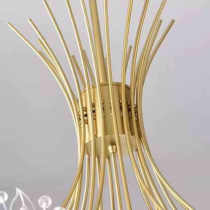 Candelabru Cristal Zetos 12XG4 Auriu, Diametru 49cm