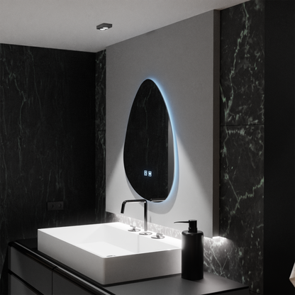 Oglinda LED Organica 80x60cm, Fluido Touch, Sistem Dezaburire, Dimabila