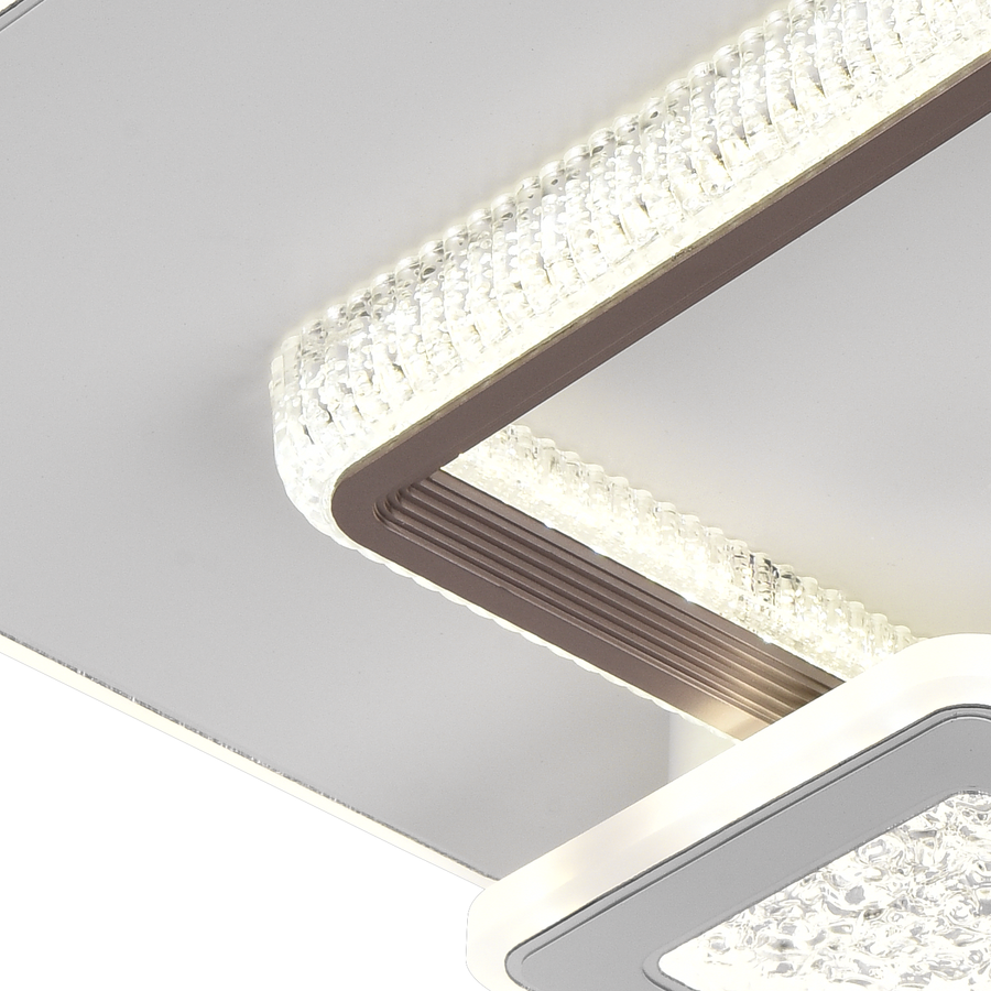 Lustra LED NYXORA  51W, 3 Patrate, lumina Rece/Calda/Neutra, Alb