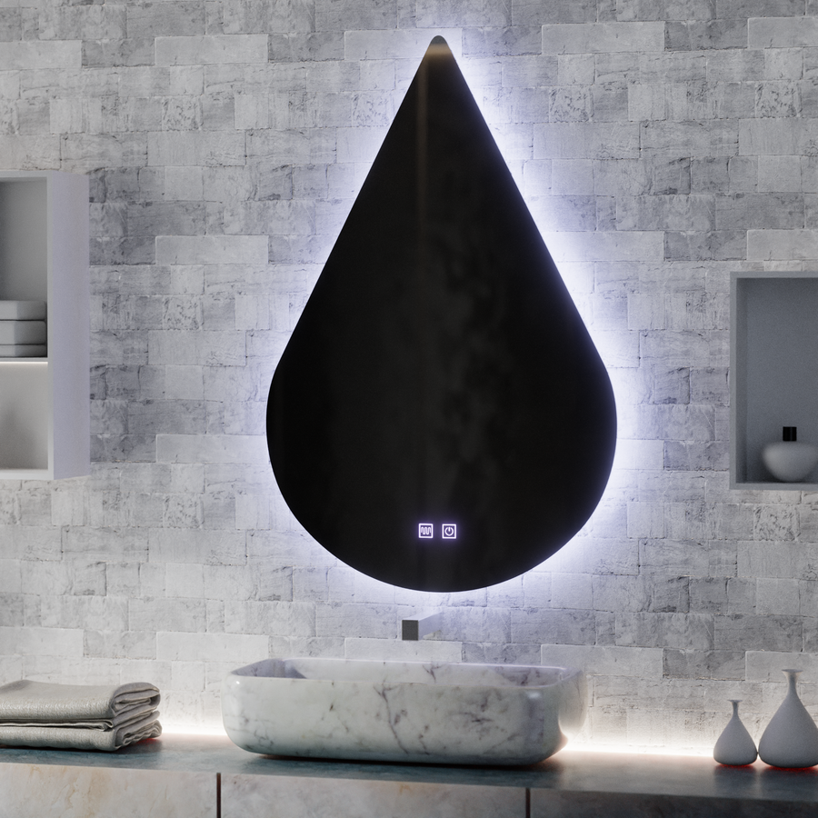 Oglinda LED Touch River Sistem Dezaburire 80X120cm, Forma de Picatura.