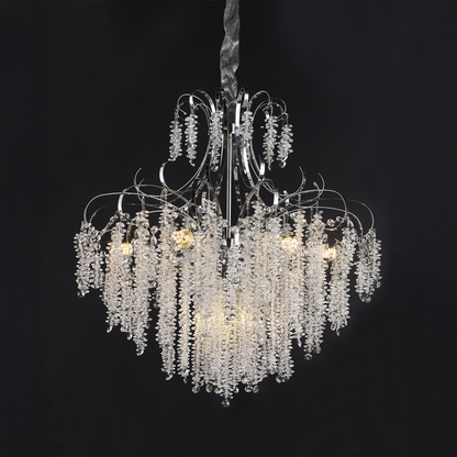 Candelabru Cristal CC9311/5CH, 5x E14, Diametru 50cm, Crom