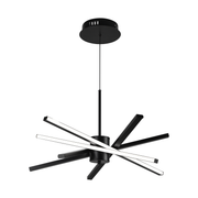 Lustra LED cu Telecomanda LT176/5BK, 69W, 5 Elemente, Lumina Rece/Clada/Neutra, Dimabila, Negru, Inaltime Reglabila