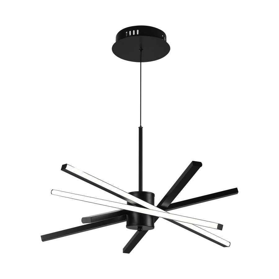 Lustra LED cu Telecomanda LT176/5BK, 69W, 5 Elemente, Lumina Rece/Clada/Neutra, Dimabila, Negru, Inaltime Reglabila