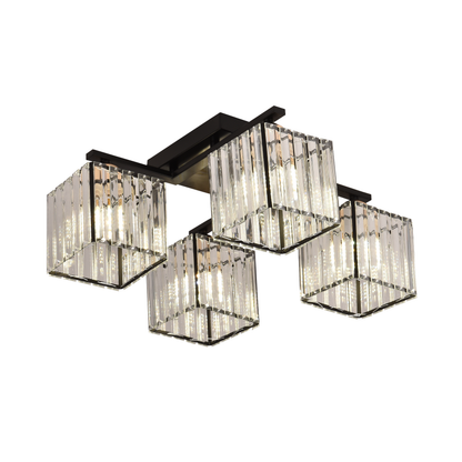 Lustra Georgiana, LC111/4BK, 4x E27, Negru, Metal