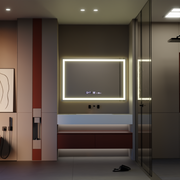 Oglinda LED Rectangulara 120x80cm Vérité MotionGlow Marcello, Sistem Dezaburire, Ceas & Termometru, Dimabila
