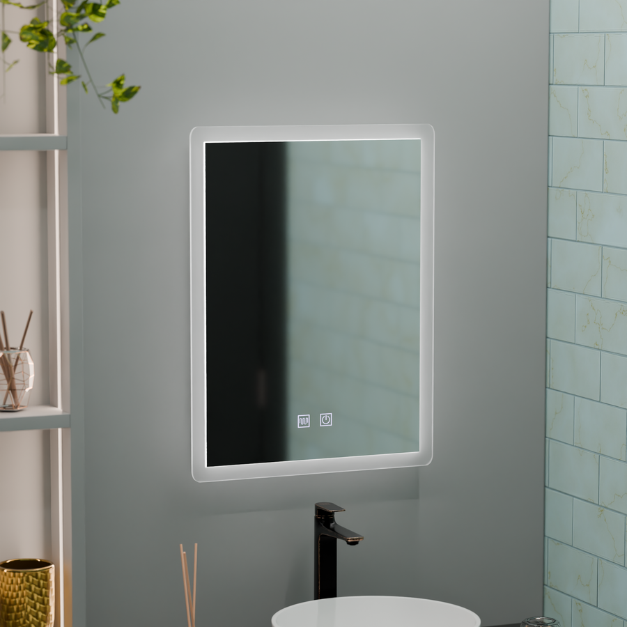 Oglinda LED Rentagulara, 60x80cm, Touch VENERA , Sistem Dezaburire,Dimabila