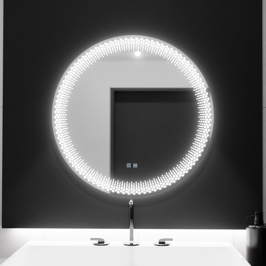 Oglinda LED Rotunda 70cm,  Stellaire Touch, Sistem Dezaburire, Dimabila