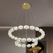 Lustra LED suspendata FAUSTO, 83W, lumina Rece/Calda/Neutra, Inaltime Reglabila, Auriu