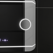 Oglinda LED Rectangulara, 80x60cm, Stile MotionGlow Marcello, Sistem Dezaburire, Ceas & Termometru, Lupa Cosmetica, Dimabila