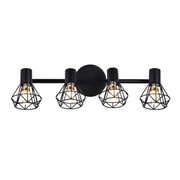 Lustra cu Abajur, GRACIE, LC365/4BK, Diamant, 4xE14, Negru, Metal