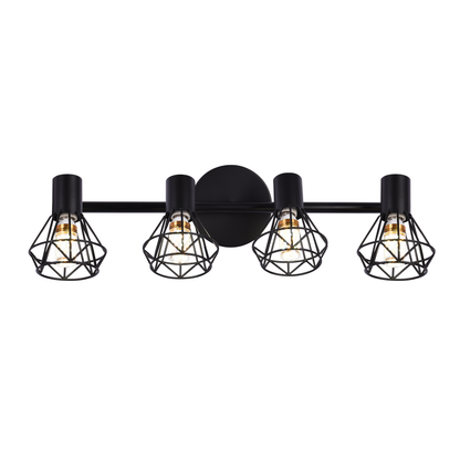 Lustra cu Abajur, GRACIE, LC365/4BK, Diamant, 4xE14, Negru, Metal