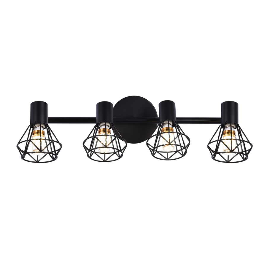 Lustra cu Abajur, GRACIE, LC365/4BK, Diamant, 4xE14, Negru, Metal