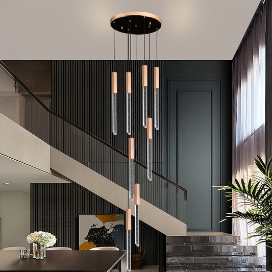 Candelabru Cristal LED 22W, Lumina Calda/Neutra/Rece, Diametru 35cm Auriu CM511/H150XW35