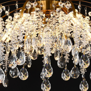Candelabru Cristal CC9321/5FGD, 5x E14, Diametru 50cm, Auriu