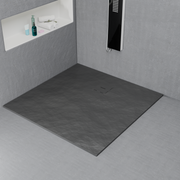 Cadita de dus patrata 90x90 cm, slim 3 cm, gri inchis