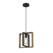 Lustra Vintage LV560/1BK, 1xE27, Rustic Barn, Lemn si Metal, Negru