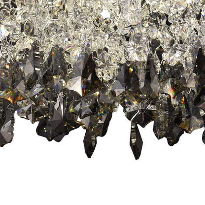 Candelabru LED Cristal LLC212/550BU Rotund, 29W, Lumina Rece/Calda/Neutra, Cristale, Crom Lucios