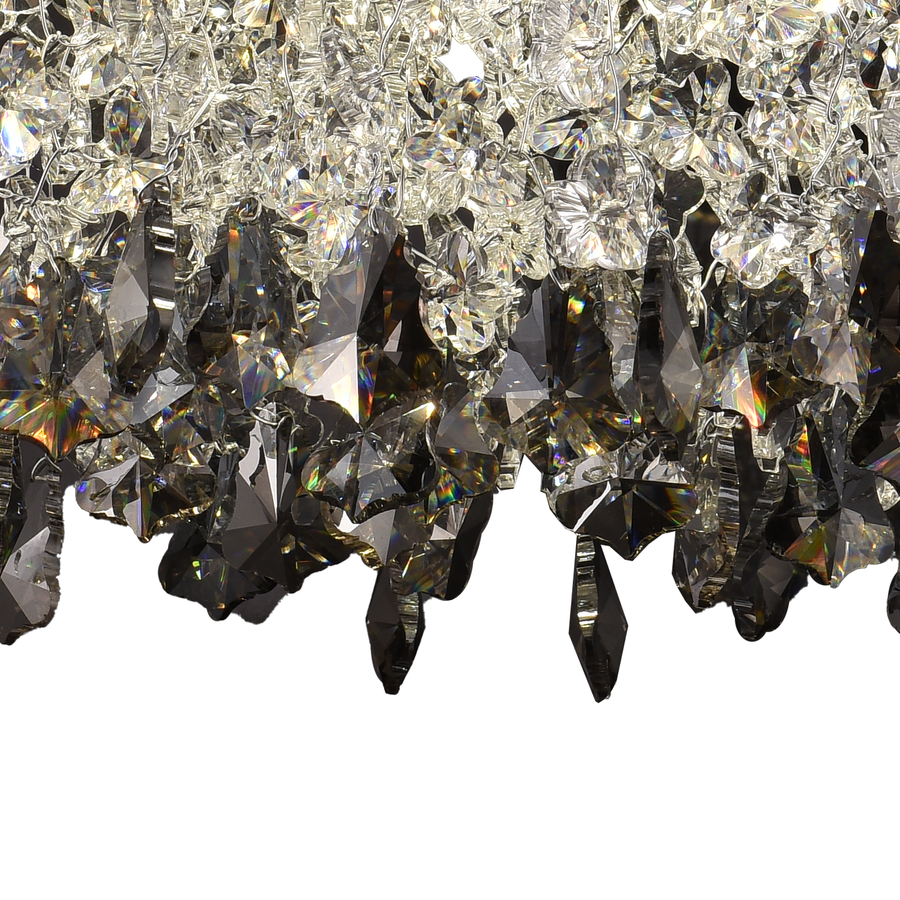 Candelabru LED Cristal LLC212/550BU Rotund, 29W, Lumina Rece/Calda/Neutra, Cristale, Crom Lucios
