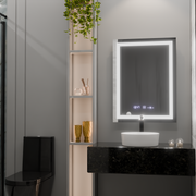 Oglinda LED Rectangulara, 75x90cm, Verite MotionGlow Marcello, Sistem Dezaburire, Ceas & Termometru, Dimabila