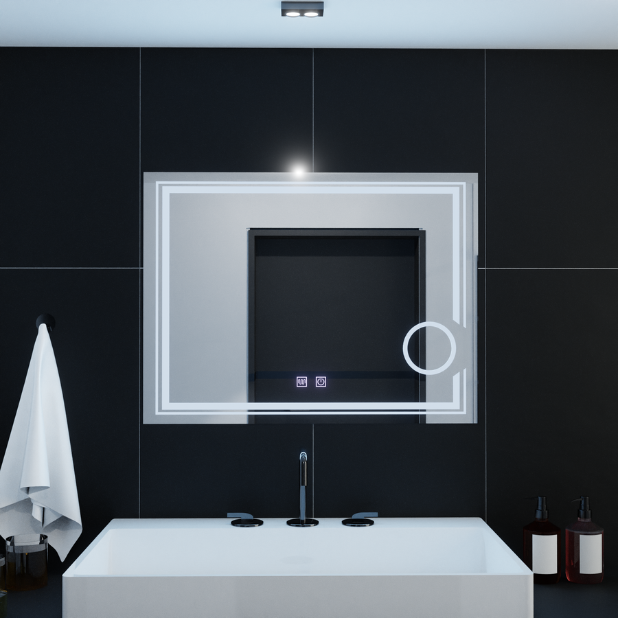 Oglinda LED Rectangulara, 80x60cm, CANTO Touch, Sistem Dezaburire, Dimabila