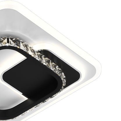 Lustra LED  cu cristal ARIELLA 39W, Patrata,  lumina Rece/Calda/Neutra, Negru
