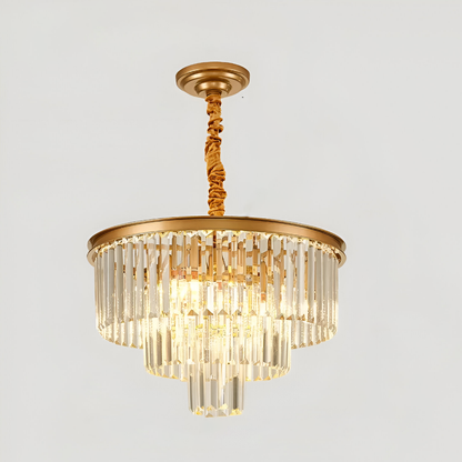 Candelabru Cristal CHAMBORD Petito 3xE14, Diametru 28cm, Auriu Mat