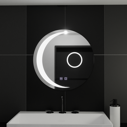 Oglinda LED Rotunda, 70cm, Orbis Touch, Sistem Dezaburire, Dimabila