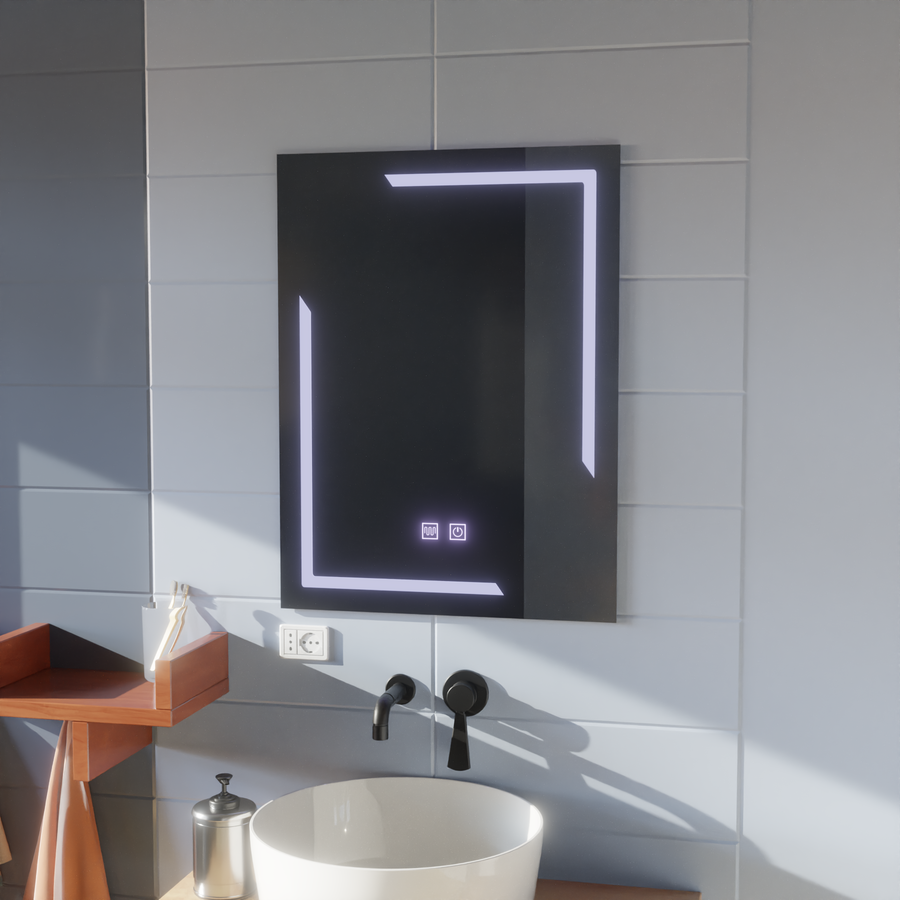 Oglinda LED Rectangulara, 45x60cm, ECLISSA Touch, Sistem Dezaburire, Dimabila, Lumina Rece 6000K